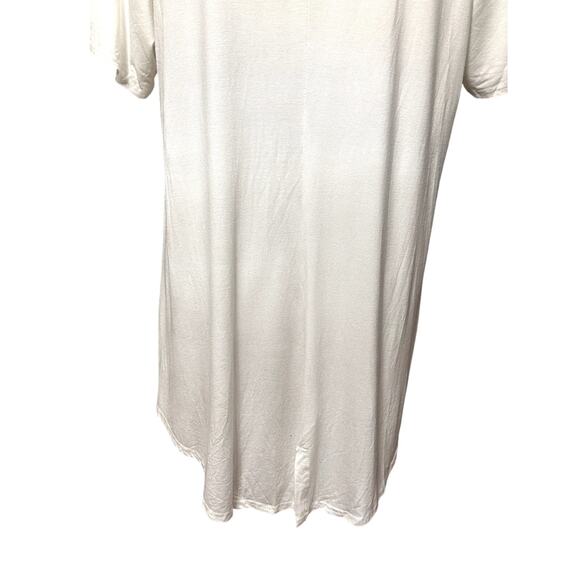 Avenue Short Sleeve Blouse Hi Low Split Back V-Neck Pleated Front White 16 NWT - Picture 7 of 10